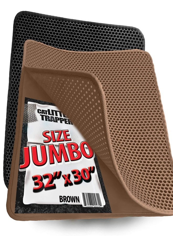 iPrimioJUMBO Size Cat Litter Trapper - EZ Clean (Brown/Tan) - 32 inches by 30 inches/Super Big. Exclusive Water Proof Layer and Puppy Pad Option. Patent Pending. - Image 1